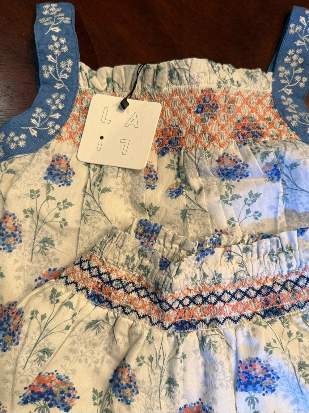 NWT Lali Kids girls Lauren hydrangea print sleeveless blouse & short set, sz 5